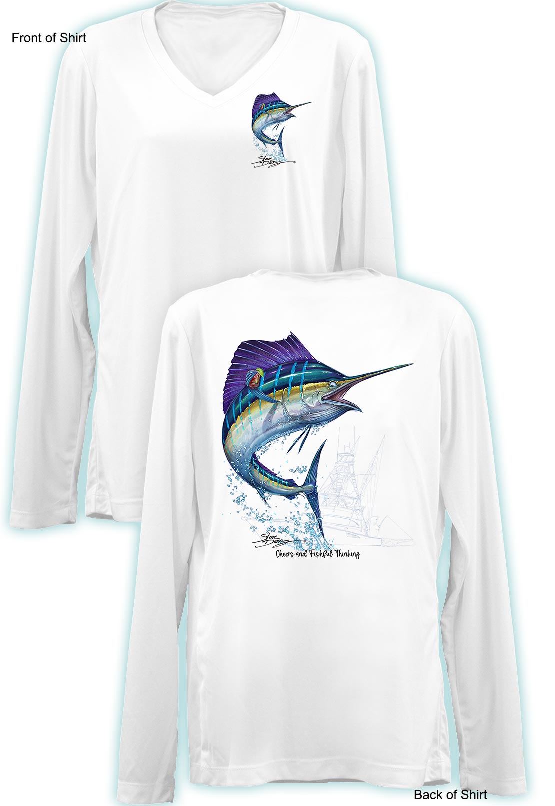 Sailfish Cheers- Ladies Long Sleeve V-Neck-100% Polyester